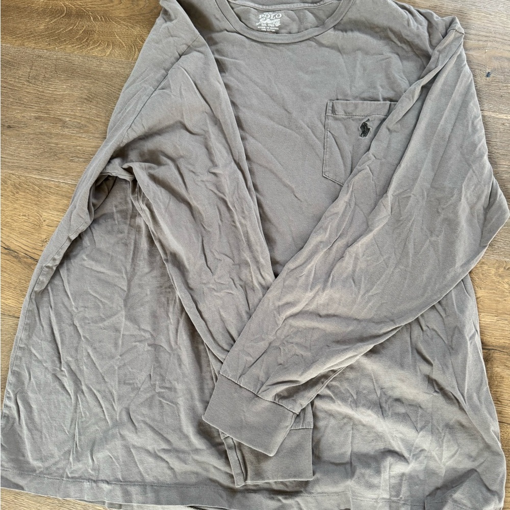 Polo by Ralph Lauren Men's Taupe Long Sleeve Tee
